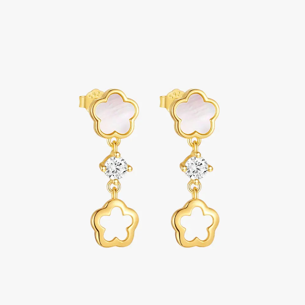 Petal White Shell Hollow Out Earrings