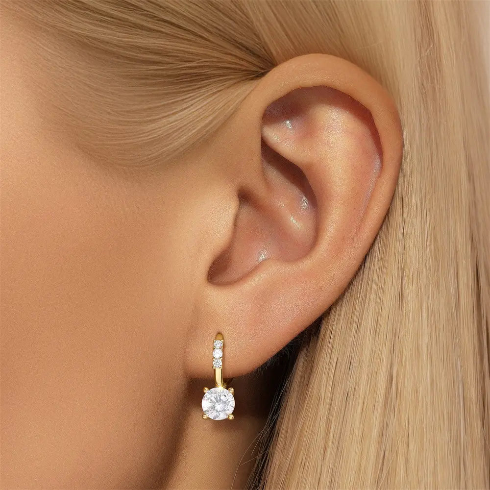 Classic Round Zirconia Hoop Earrings