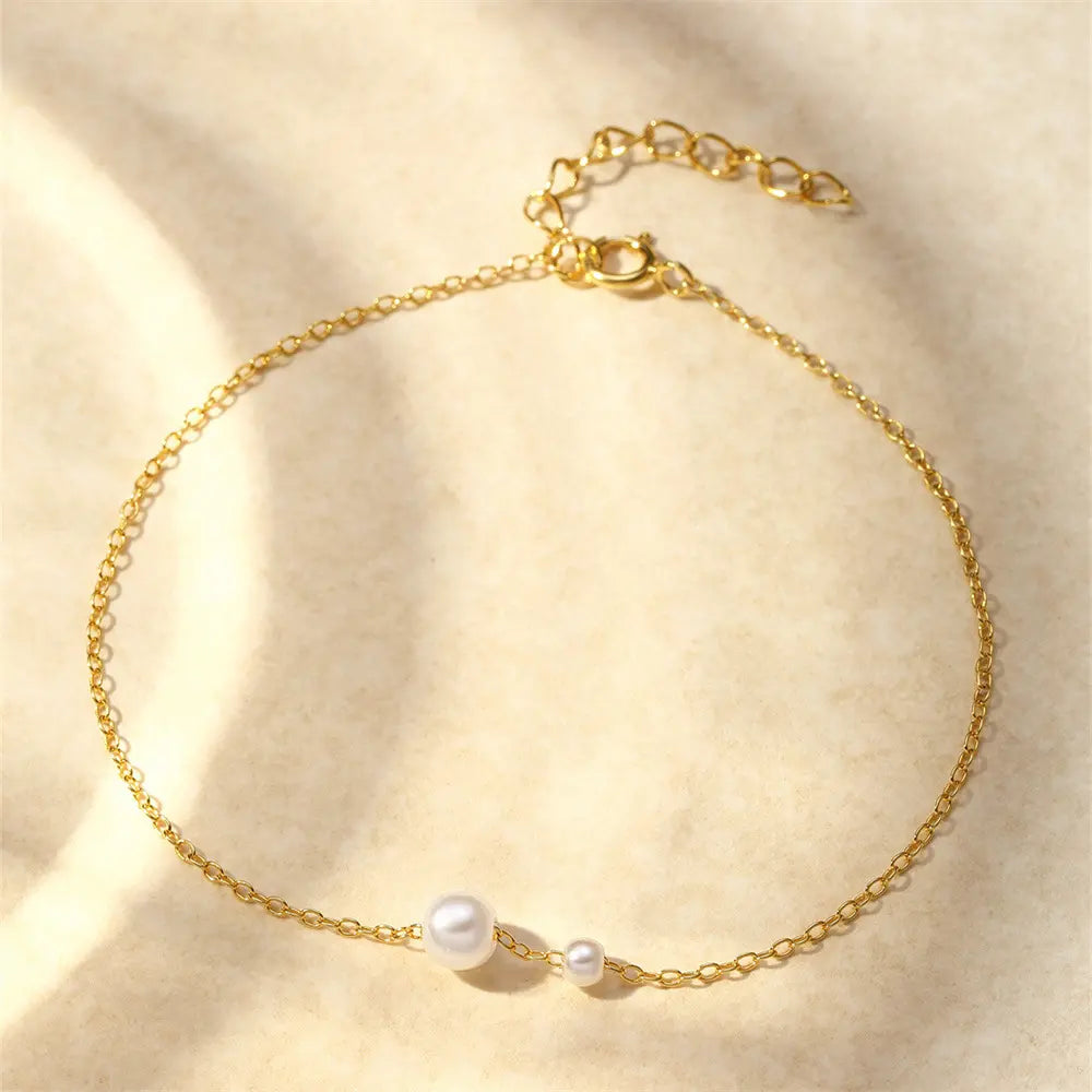 Bracelet minimaliste Duo Pearl