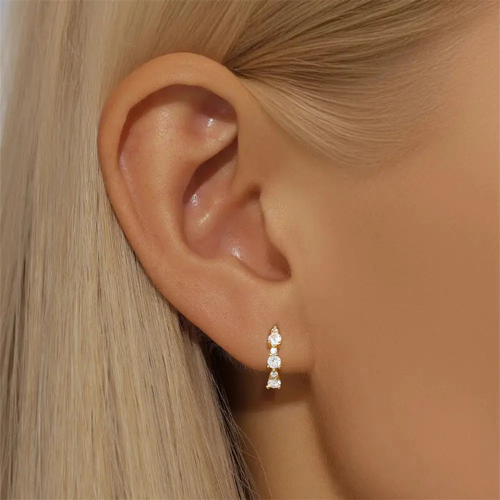 Classic Zirconia Huggie Hoops