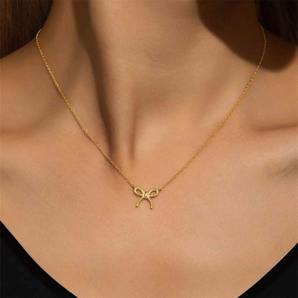 Twisted Bow Knot Necklace