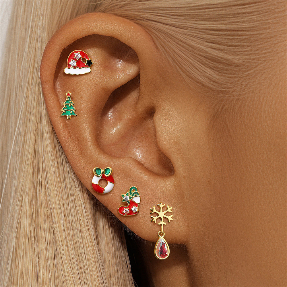 925 Sterling Silver Christmas Tree Stud Earring