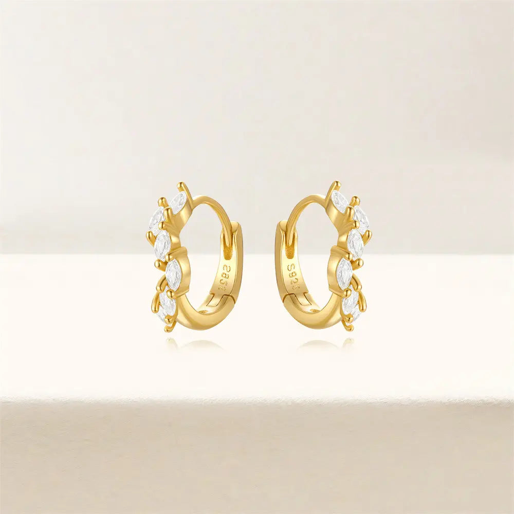 Marquise-Cut Zirconia Hoops