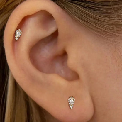 Geometric Cubic Zirconia Piercing Cartilage Stud Earring