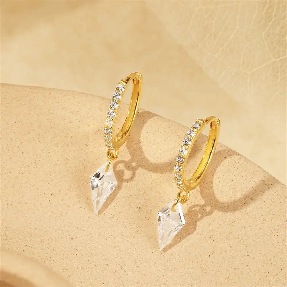 Pendientes colgantes con forma de diamante 