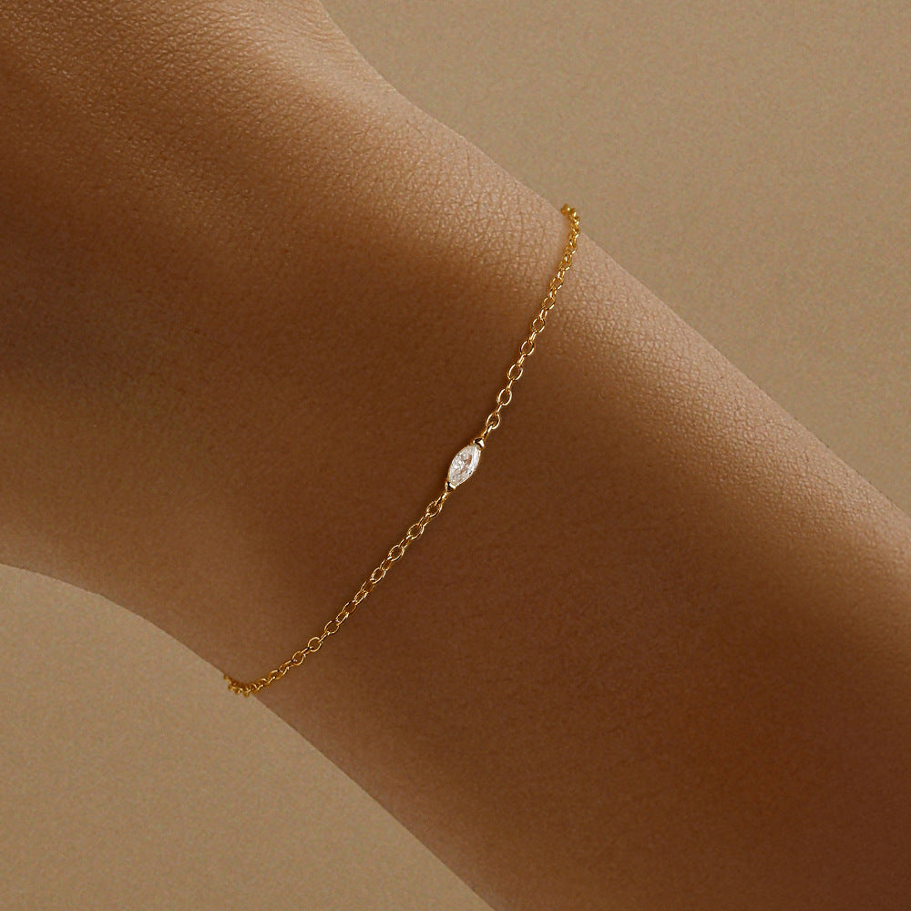 Marquise-Cut Zirconia Minimalist Bracelet