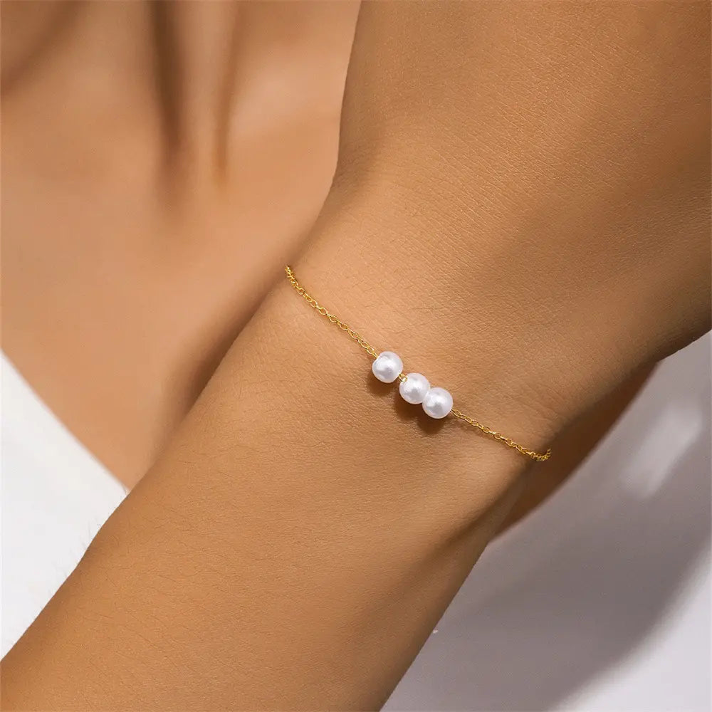 Bracelet coulissant minimaliste en perles