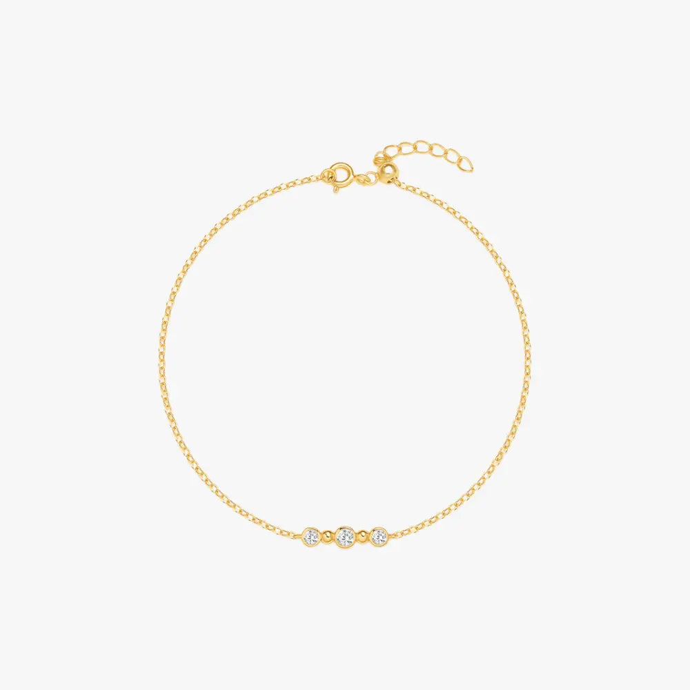 Minimalist Zircon Sterling Silver Bracelet