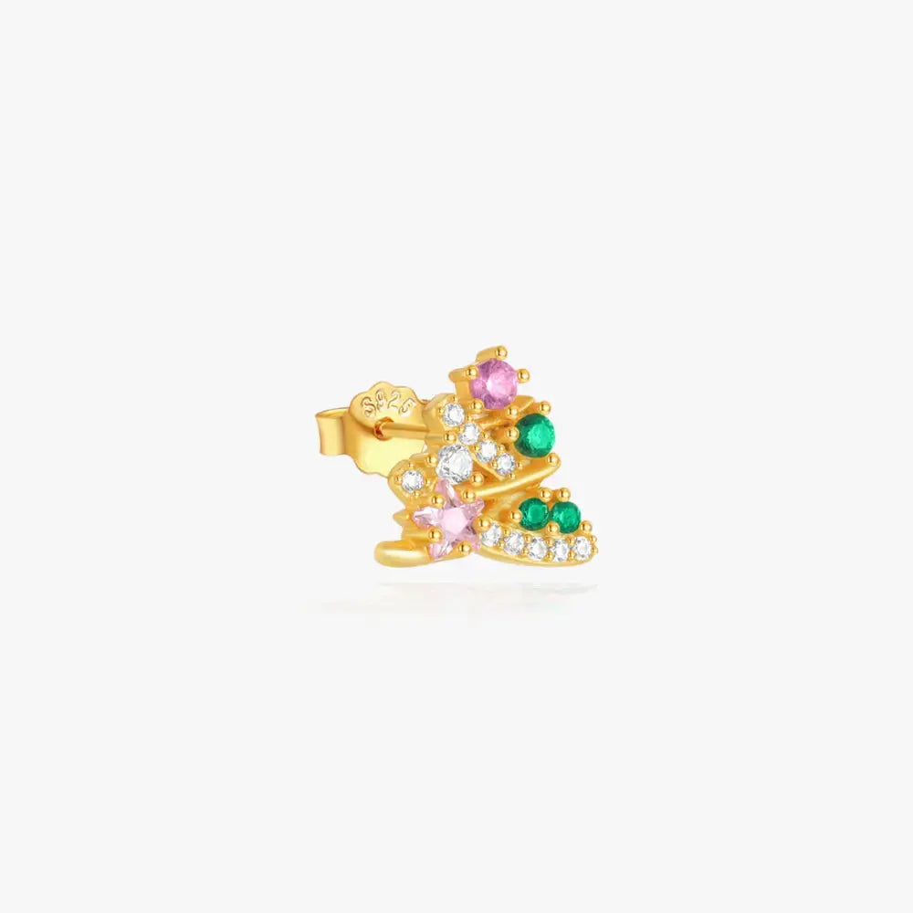 Christmas Tree Multi-Stone Stud Earrings