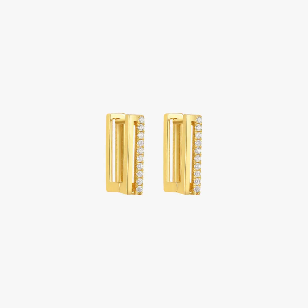 Radiant Rectangular Huggie Earrings