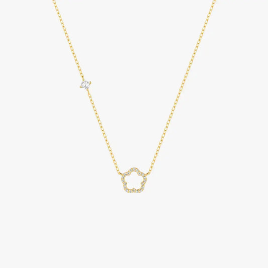 Collier avec pendentif en argent sterling et fleur éblouissante à cinq pétales